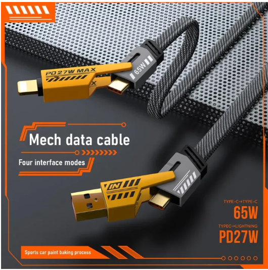 4 In 1 Data Cable Usb-c & Lightning Connectors