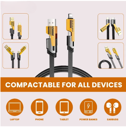 4 In 1 Data Cable Usb-c & Lightning Connectors