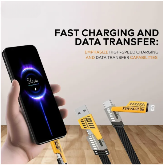 4 In 1 Data Cable Usb-c & Lightning Connectors