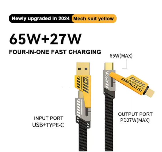 4 In 1 Data Cable Usb-c & Lightning Connectors