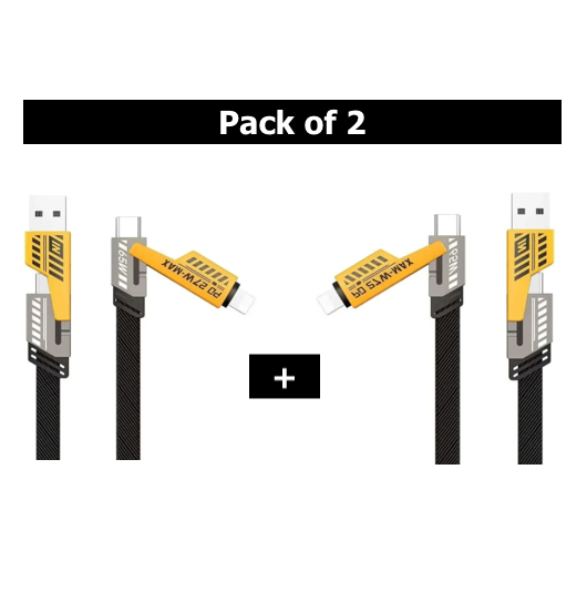 4 In 1 Data Cable Usb-c & Lightning Connectors